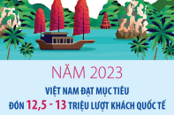 Khách du lịch quốc tế đến Việt Nam năm 2023 ước đạt 12,5 triệu lượt khách