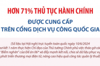 Hơn 71% thủ tục hành chính được cung cấp trên Cổng Dịch vụ công Quốc gia 