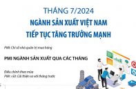 Ngành sản xuất Việt Nam tiếp tục tăng trưởng mạnh trong tháng 7/2024