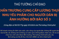 Khẩn trương cung cấp lương thực, nhu yếu phẩm cho người dân bị ảnh hưởng bởi bão số 3