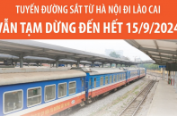 Tuyến đường sắt từ Hà Nội đi Lào Cai tạm dừng đến hết ngày 15/9/2024