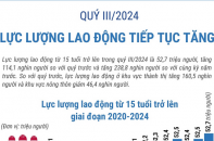 Lực lượng lao động quý III/2024 tăng 114,1 nghìn người so với quý trước