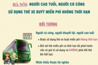 Người cao tuổi, người có công được sử dụng thẻ xe buýt miễn phí không thời hạn