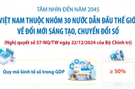 Tầm nhìn đến 2045, Việt Nam thuộc nhóm 30 nước dẫn đầu thế giới về đổi mới sáng tạo, chuyển đổi số