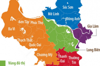 Năm vùng đô thị theo Quy hoạch chung Thủ đô Hà Nội đến năm 2045, tầm nhìn 2065