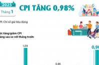 CPI tháng 1/2025 tăng 0,98%