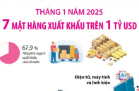 Điểm tên 7 mặt hàng xuất khẩu trên 1 tỷ USD trong tháng 1 năm 2025