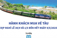 Ngành đường sắt mở bán vé tàu dịp nghỉ lễ 30/4 - 1/5 đến hết ngày 4/5/2025