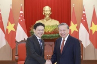 Tổng Bí thư Tô Lâm tiếp Thủ tướng Singapore Lawrence Wong