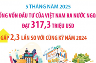 Đầu tư của Việt Nam ra nước ngoài gấp 2,3 lần so với cùng kỳ năm trước