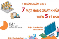 Điểm tên 7 mặt hàng xuất khẩu trên 5 tỷ USD sau 5 tháng năm 2025