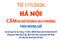 Từ 1/7/2026, Hà Nội cấm xe mô tô xăng tại 9 phường theo khung giờ