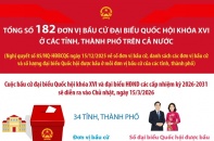 Cả nước có 182 đơn vị bầu cử đại biểu Quốc hội khóa XVI