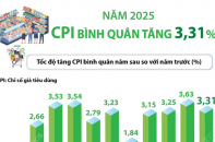 CPI bình quân năm 2025 tăng 3,31%