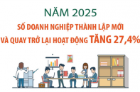 Số doanh nghiệp thành lập mới và quay trở lại hoạt động trong năm 2025 tăng 27,4%