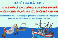Siết chặt quản lý tàu cá, giám sát hành trình, truy xuất nguồn gốc thủy sản, bảo đảm dữ liệu đồng bộ, minh bạch