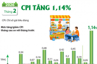 CPI tháng 2/2026 tăng 1,14%