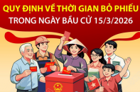 Quy định về thời gian bỏ phiếu trong ngày bầu cử 15/3/2026