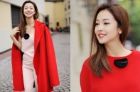 Jennifer Phạm yêu kiều dạo phố với tông đỏ 