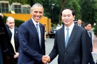 Chủ tịch nước Trần Đại Quang đón, hội đàm chính thức với Tổng thống Obama 