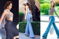 Sao Việt chọn quần ống loe để eo thon, chân dài