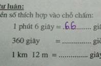 "Bó tay" với bài toán tiểu học đổi tấn ra... giây