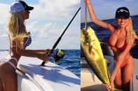 Người đẹp "nổi như cồn" khi mặc bikini đi câu cá