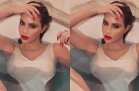 Kim Kardashian gợi cảm với son đỏ