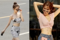 Ngọc Trinh chọn loạt áo crop-top khoe eo thon