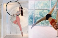 Quỳnh Nga cực quyến rũ khi múa cột, tập yoga