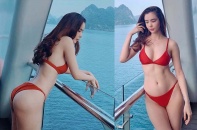 Hoa hậu Huỳnh Vy diện bikini khoe vòng ba 100 cm