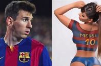 Cô người mẫu Suzy Cortez sơn mình nóng bỏng chúc mừng Messi giành Quả bóng vàng