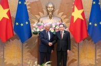 Chủ tịch Quốc hội Trần Thanh Mẫn hội kiến Chủ tịch Hội đồng Châu Âu Antonio Costa