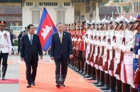 Lễ đón trọng thể Tổng Bí thư Tô Lâm thăm cấp Nhà nước tới Vương quốc Campuchia