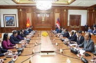 Thường trực Ban Bí thư Trần Cẩm Tú hội kiến Chủ tịch CPP, Chủ tịch Thượng viện Campuchia