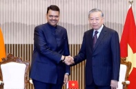 Tổng Bí thư, Chủ tịch nước tiếp Thủ hiến bang Maharashtra của Ấn Độ
