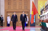 [Ảnh] Lễ đón Thủ tướng Lào thăm chính thức Việt Nam