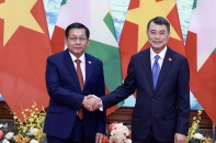 Thủ tướng Lê Minh Hưng hội kiến Tổng thống Myanmar Min Aung Hlaing