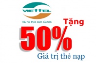 Viettel khuyến mại 50% thẻ nạp ngày 27/11