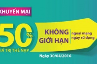 Viettel khuyến mãi thẻ nạp nhân dịp nghỉ lễ 30/4, 1/5