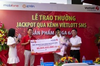 Thuê bao MobiFone trúng Jackpot qua kênh Vietlott SMS nhận giải gần 67 tỷ đồng