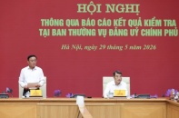 Hội nghị thông qua dự thảo Báo cáo kết quả kiểm tra, giám sát với Ban Thường vụ Đảng ủy Chính phủ