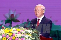 Tổng Bí thư Nguyễn Phú Trọng đọc diễn văn kỷ niệm 125 năm Ngày sinh Chủ tịch Hồ Chí Minh 