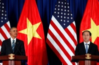 Chủ tịch nước Trần Đại Quang họp báo chung với Tổng thống Mỹ Barack Obama