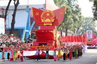 Hình ảnh buổi tổng duyệt diễu binh, diễu hành khí thế trên đường Lê Duẩn
