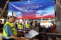 [Ảnh] Tuyến Metro số 2 TP.HCM tăng tốc thi công trong đêm ngay sau lễ khởi công