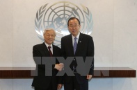 Tổng Bí thư hội kiến Tổng thư ký Liên hợp quốc Ban Ki-moon