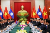 Tổng Bí thư Nguyễn Phú Trọng hội đàm với Tổng Bí thư, Chủ tịch nước Lào