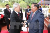 Tổng Bí thư Nguyễn Phú Trọng hội đàm với Tổng Bí thư Lào Volachith