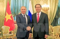 Chủ tịch nước Trần Đại Quang hội đàm với Tổng thống Nga Putin